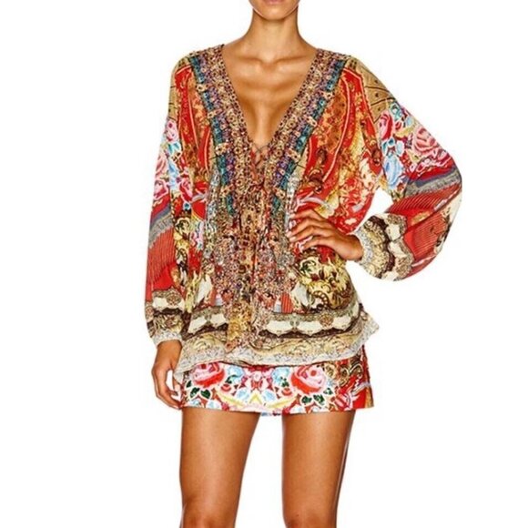 RARE! Camilla Cameos Dance Mini Skirt Beaded Embellished Size 1 Small b132 - Picture 10 of 16